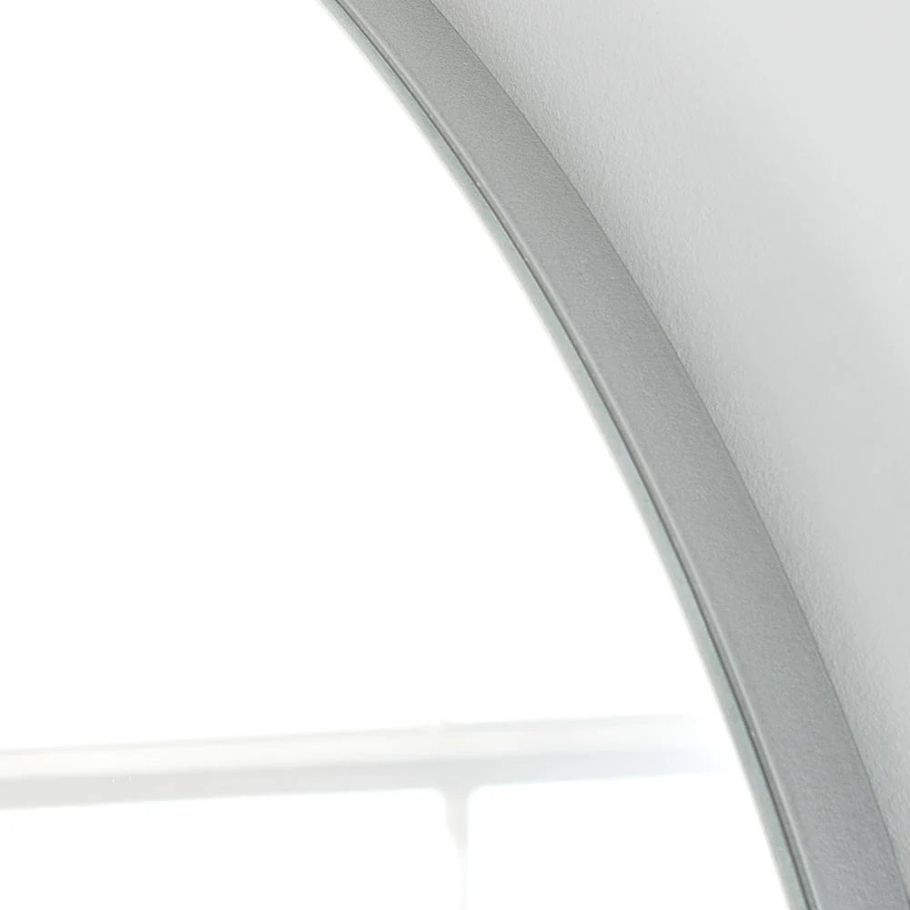 Silver minimal frame arched glass mirror