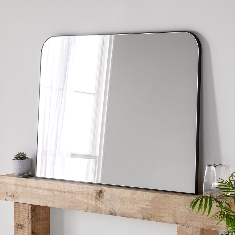 Scandinavian style black minimal mirror