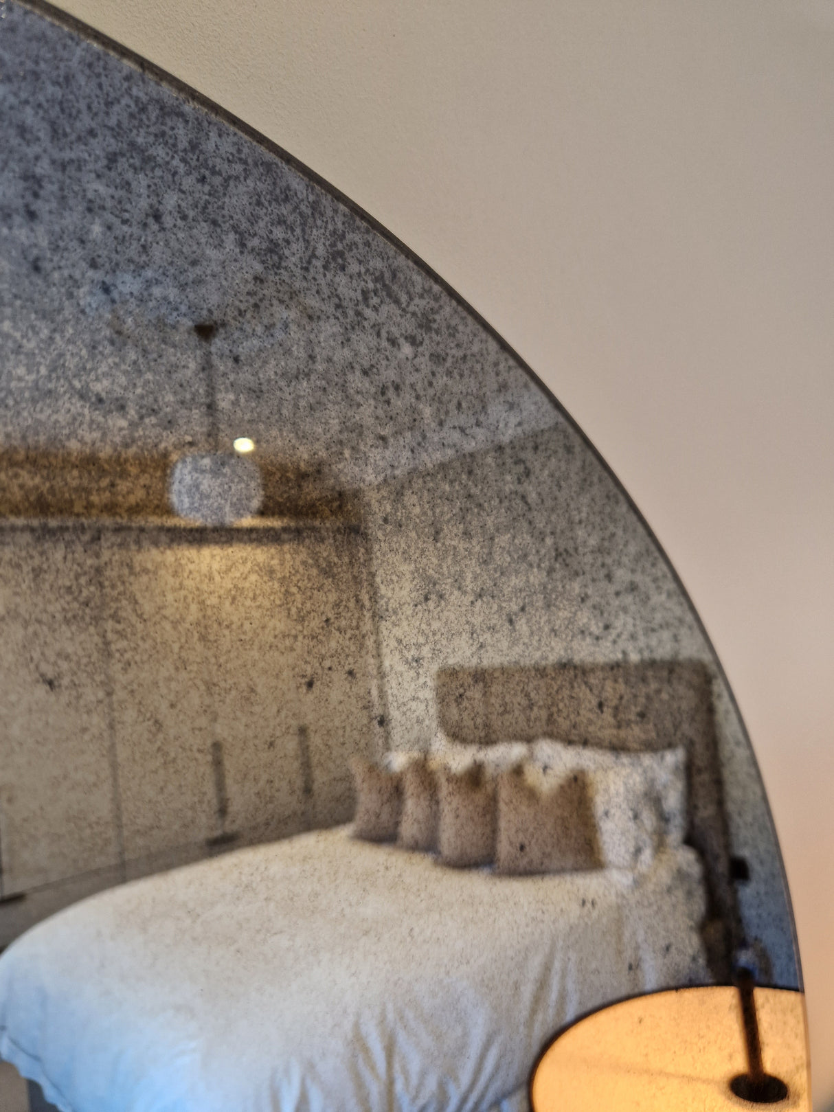 Antique frameless arch full length glass mirror