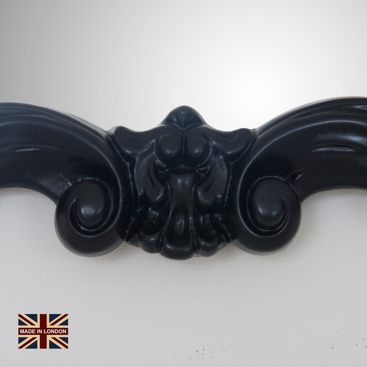 Image of Renaissance Black carved Overmantle Mirror