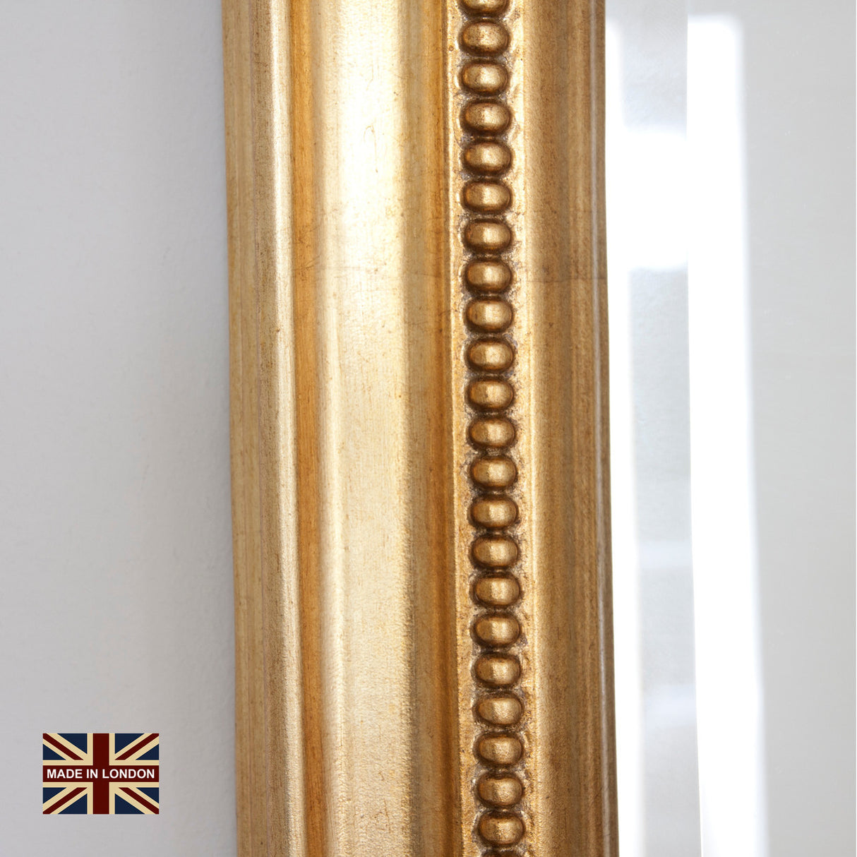 Gold antiqued tall frame arched beveled edge glass mirror