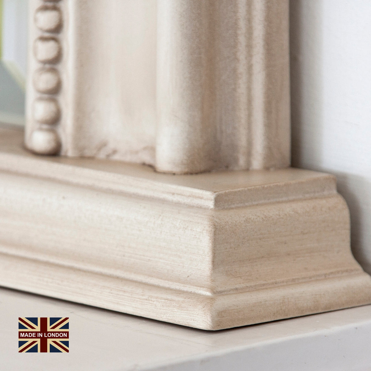 Ivory tall frame arched glass mirror