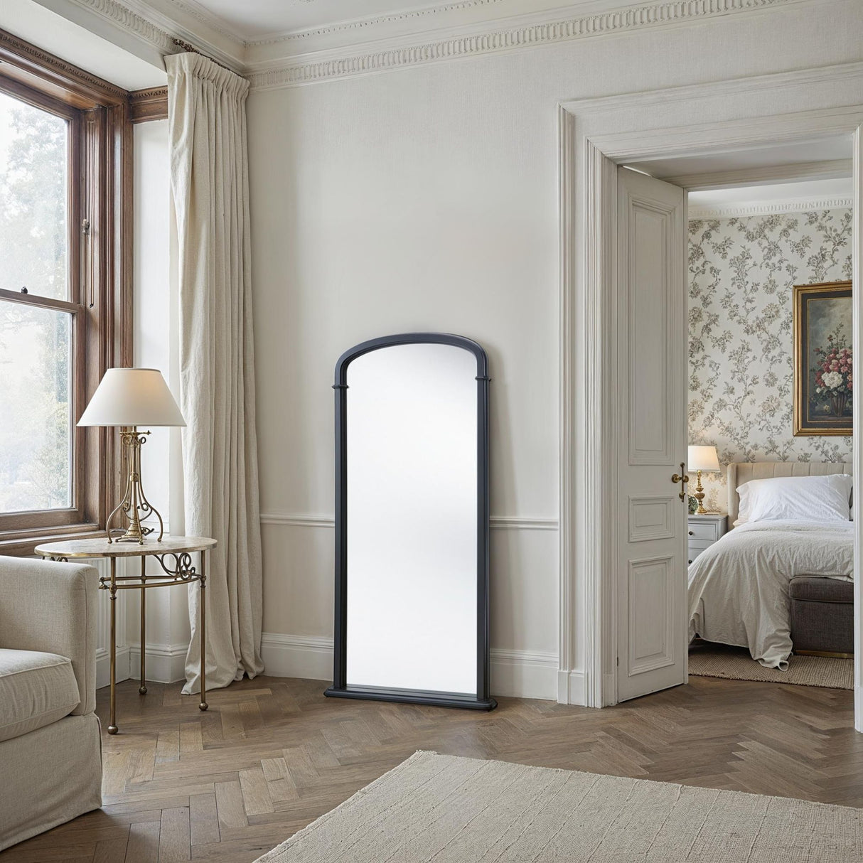 Arched Black refined mirror