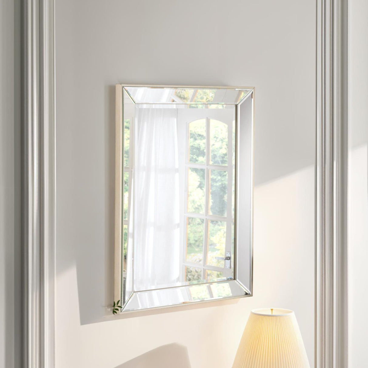 Contemporary angled bevelled mirror
