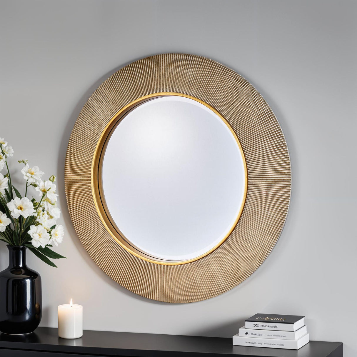Edvin Gold round mirror