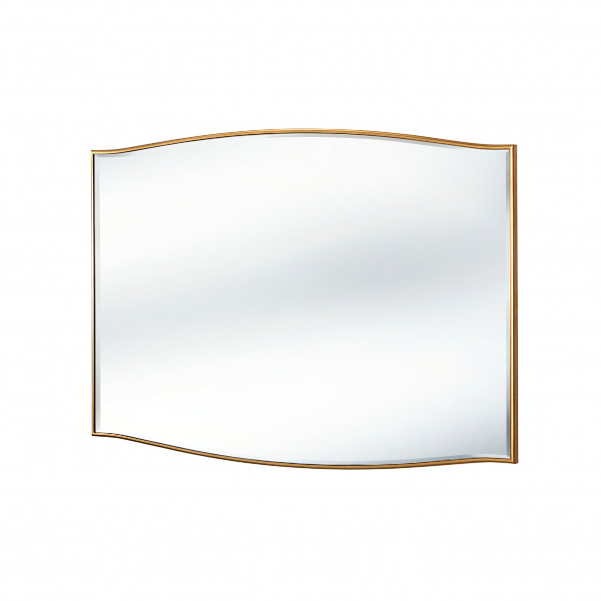 Curved classic bevelled mirror gold
