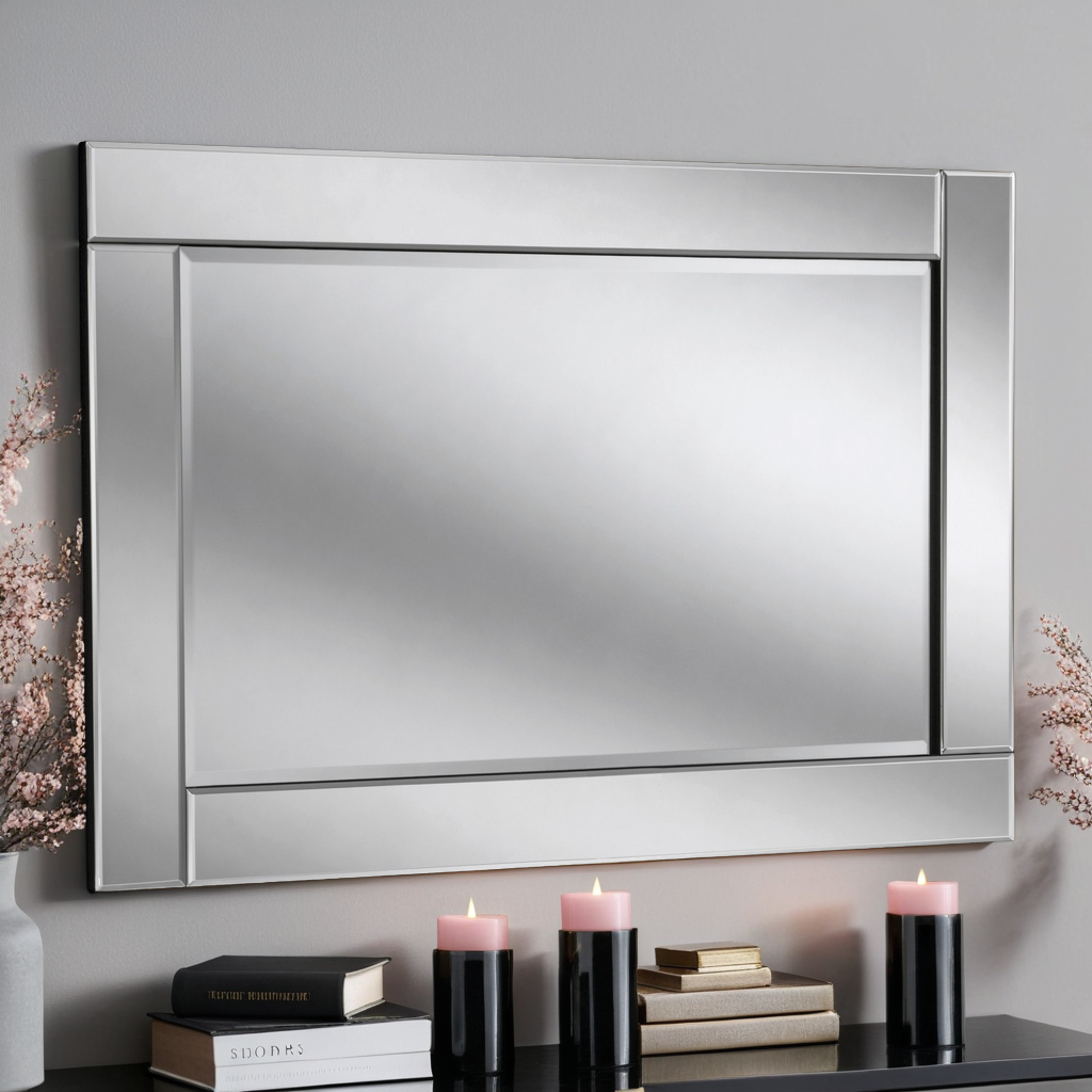 Bevelled wall mirror