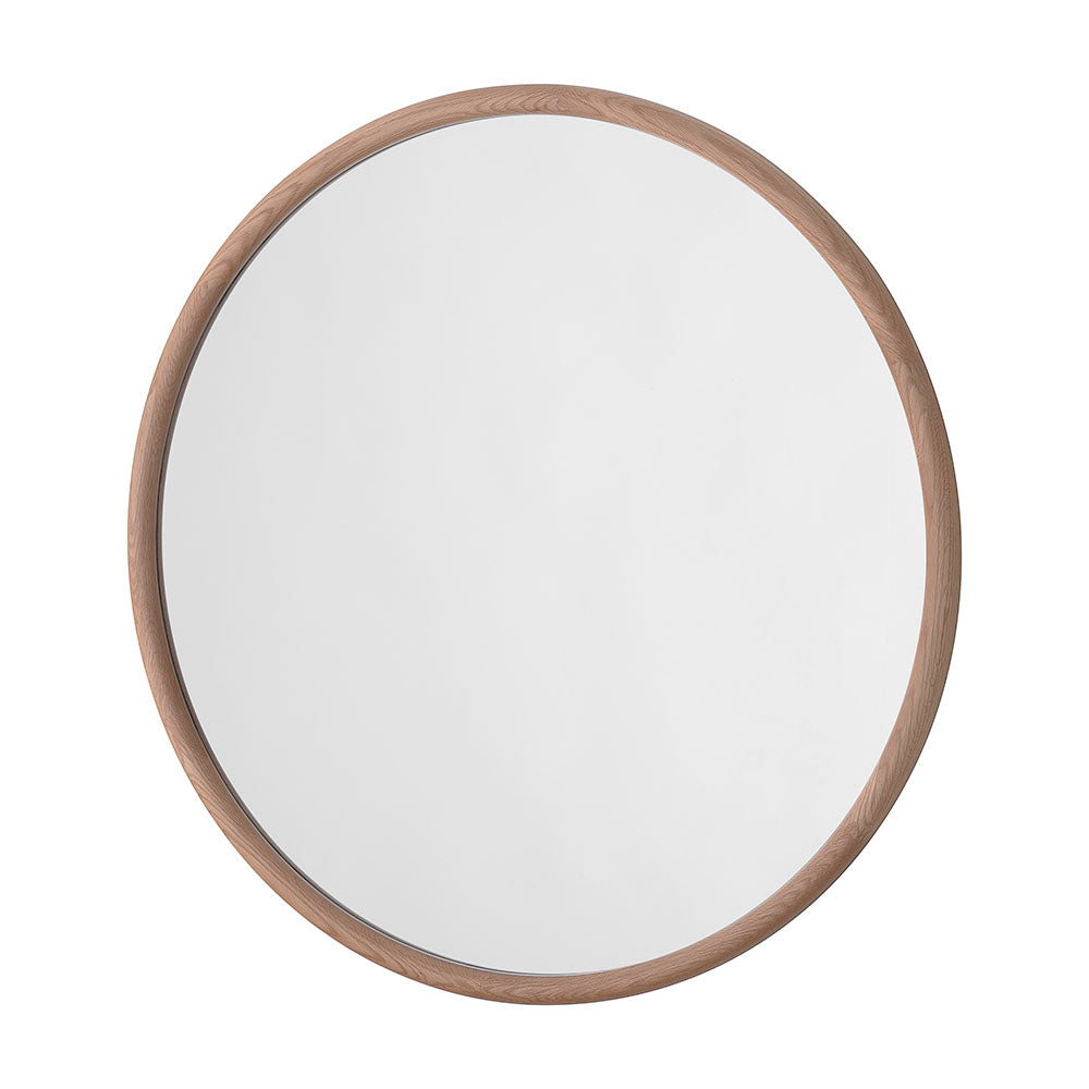 Beaufort Round Oak Solid Wall Mirror