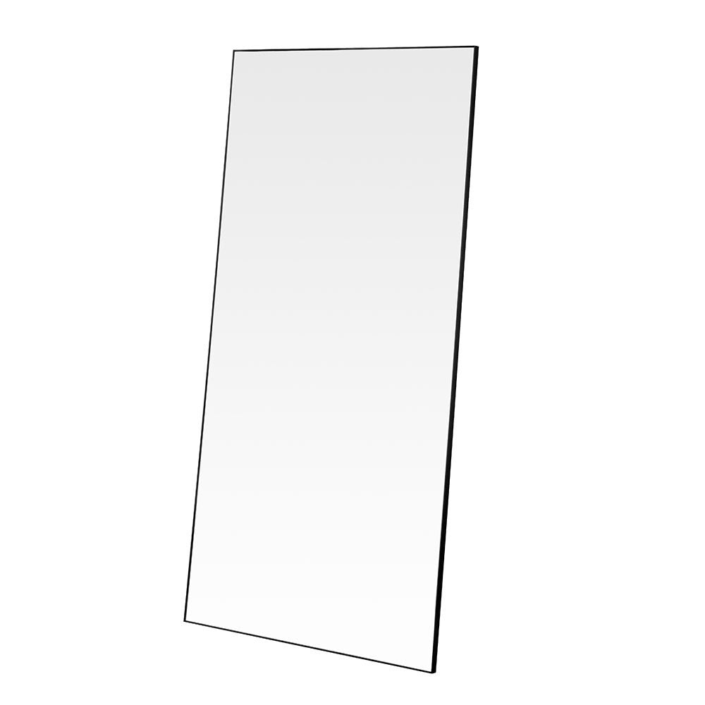 Black rectangular minimal frame glass mirror