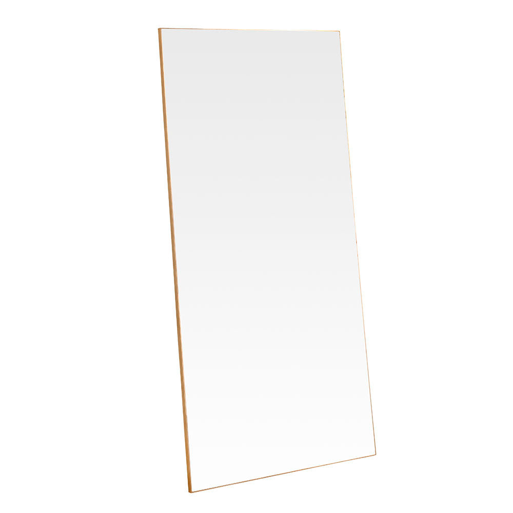 Gold rectangular minimal frame glass mirror