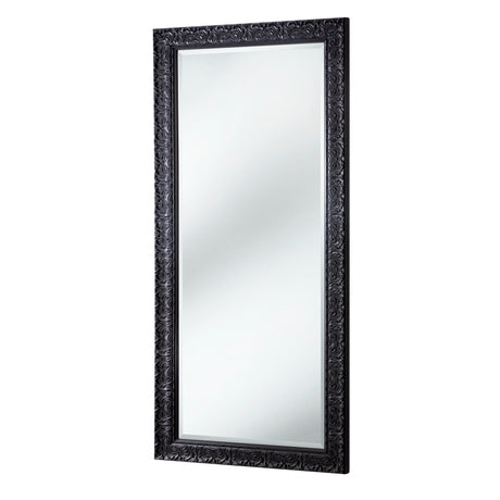 Black decorative mirror on a white background