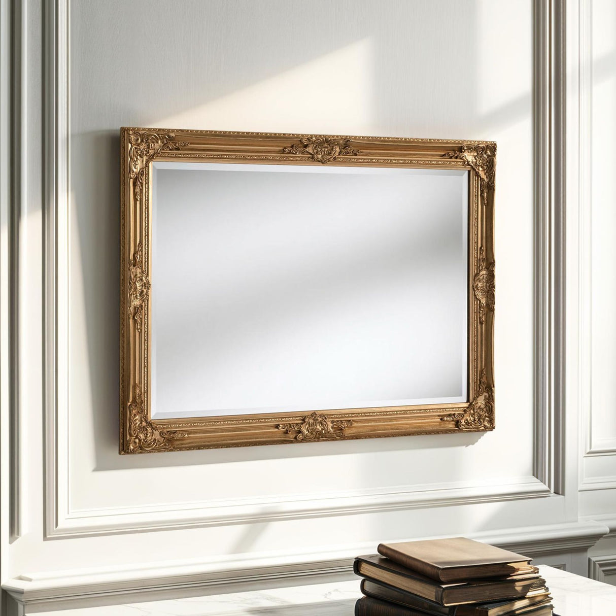 carved gold traditional mirror