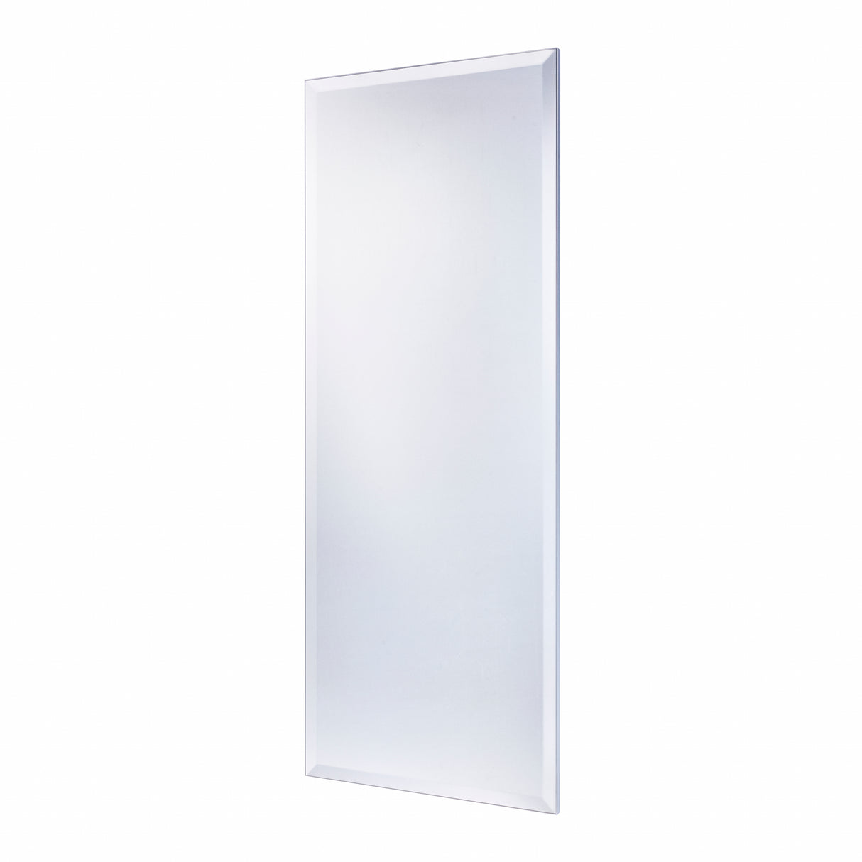 Frameless rectangular beveled edge glass mirror