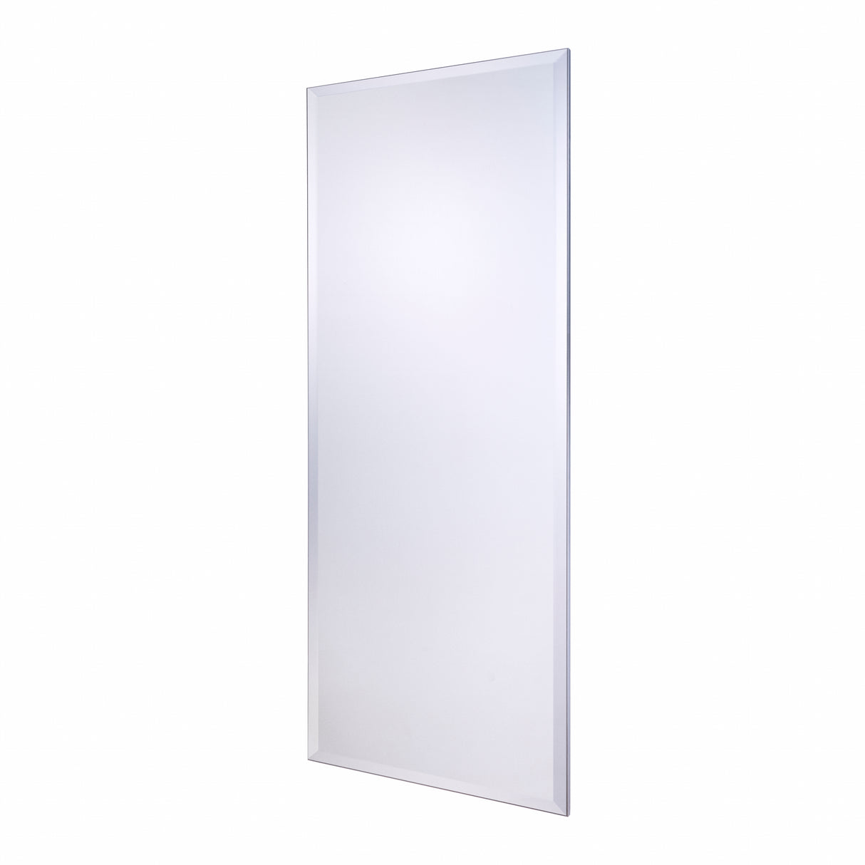 Frameless rectangular beveled edge glass mirror