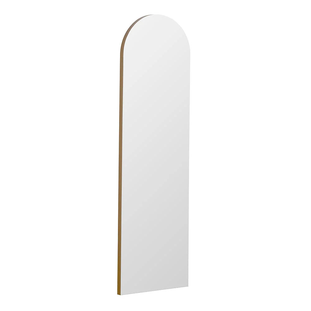 Gold minimal frame arched glass mirror