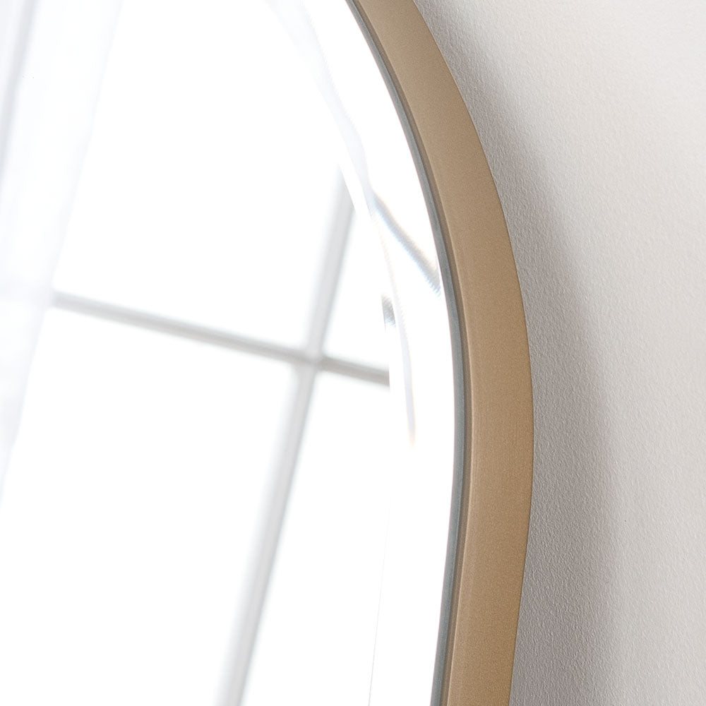 Gold minimal frame arched beveled edge glass mirror