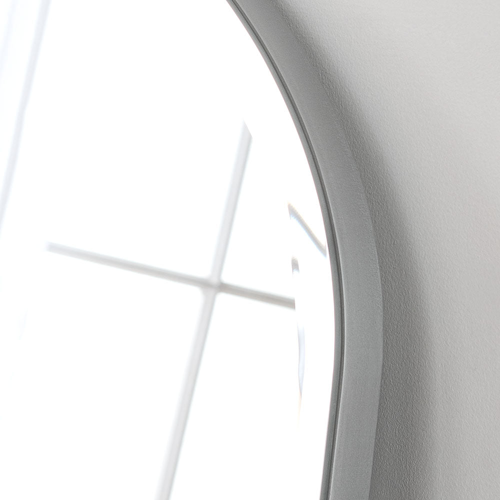 Silver minimal frame arched beveled edge glass mirror