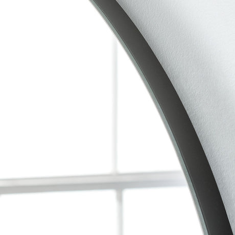 Black minimal frame arched full length glass mirror