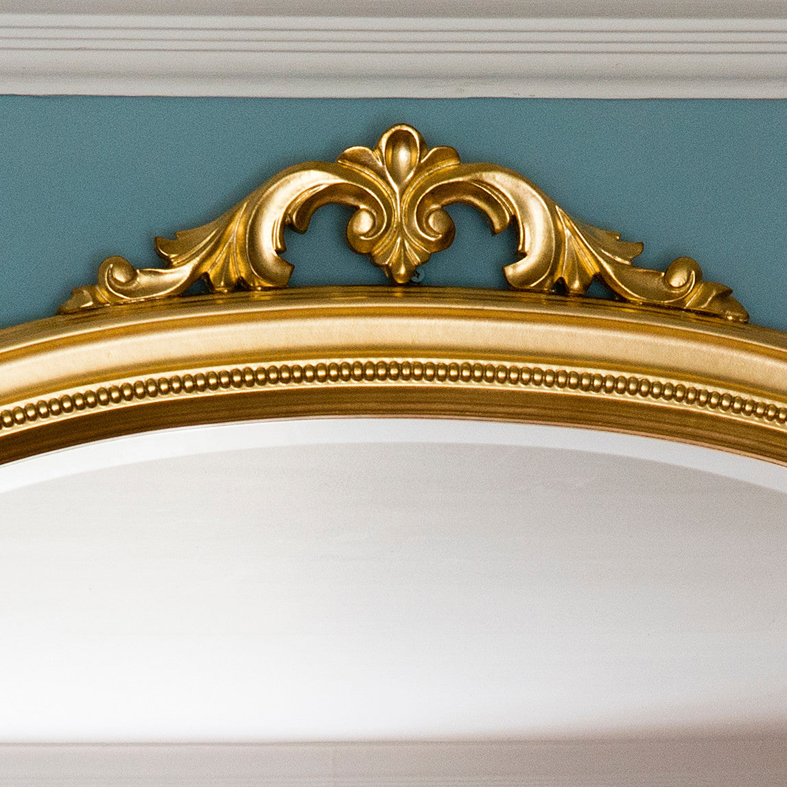 Gold decorative frame arched beveled edge glass mirror