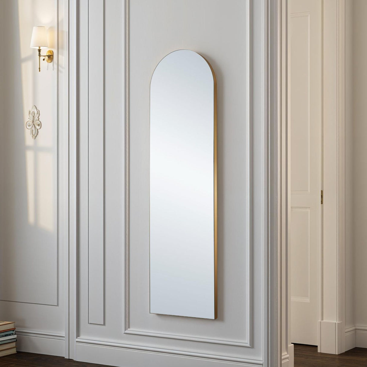 tall arched narrow wall mirror