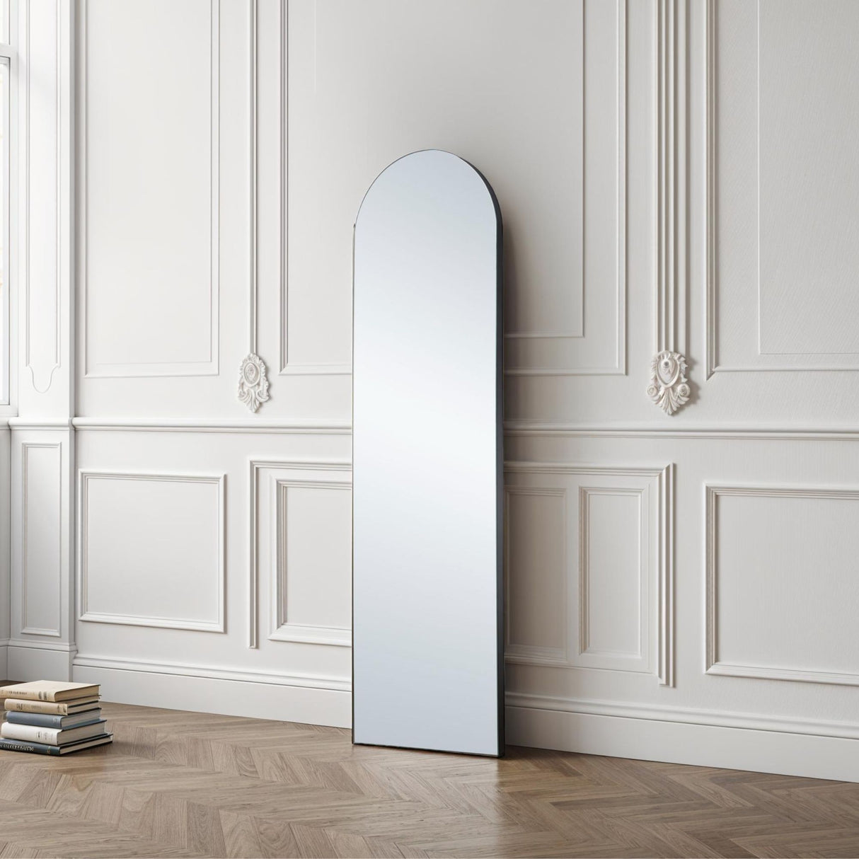 tall arched narrow wall mirror