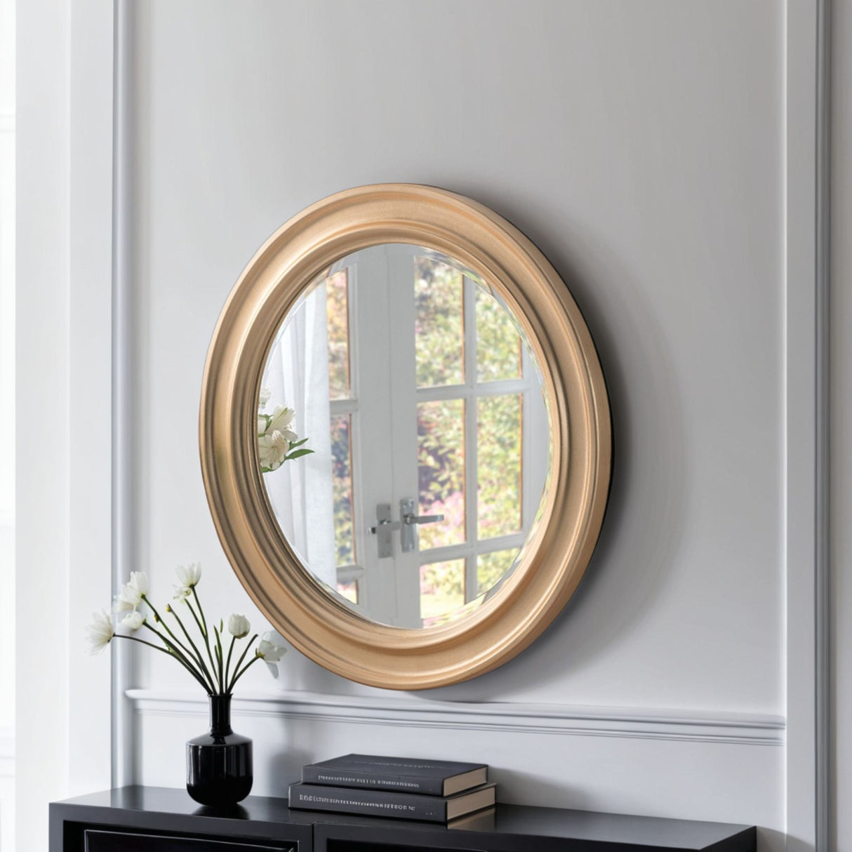 Antibes Round Gold Contemporary Mirror