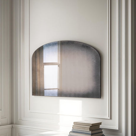 Antique curved frameless arched glass mirror