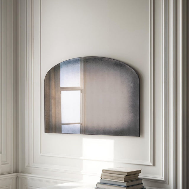 Antique curved frameless arched glass mirror