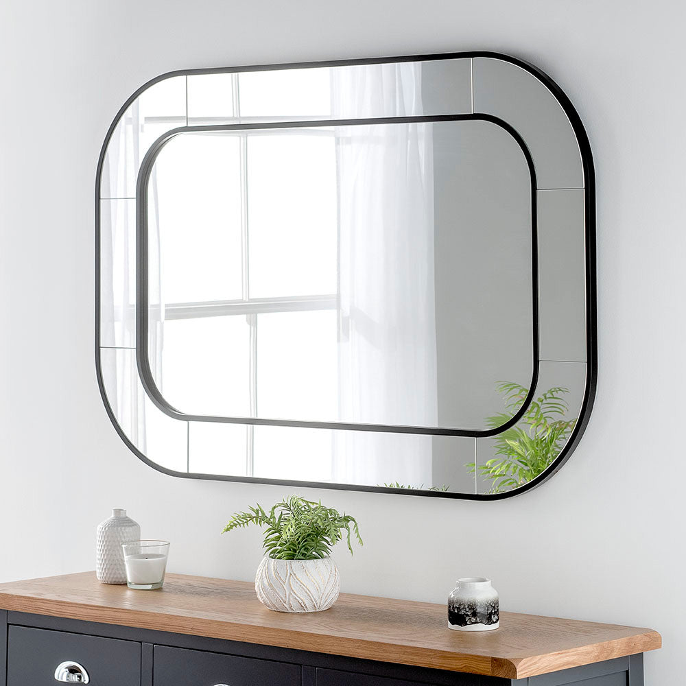 Elegant rec blk 120x80 mirror