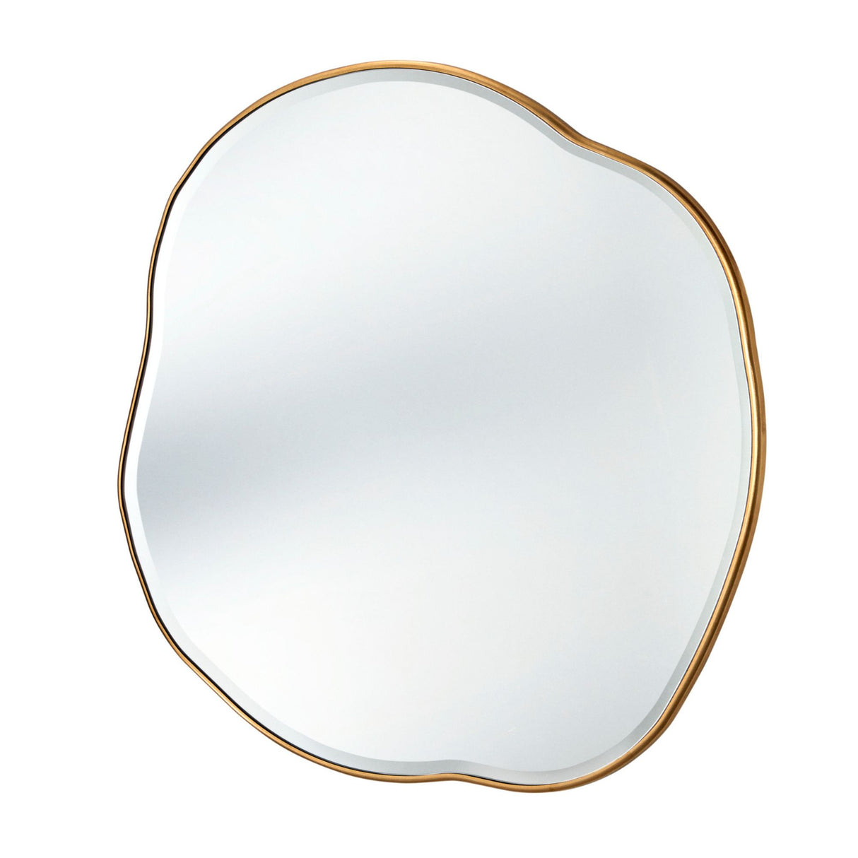 Curved organic bevelled mirror gold