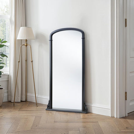 Tall curved black mirror