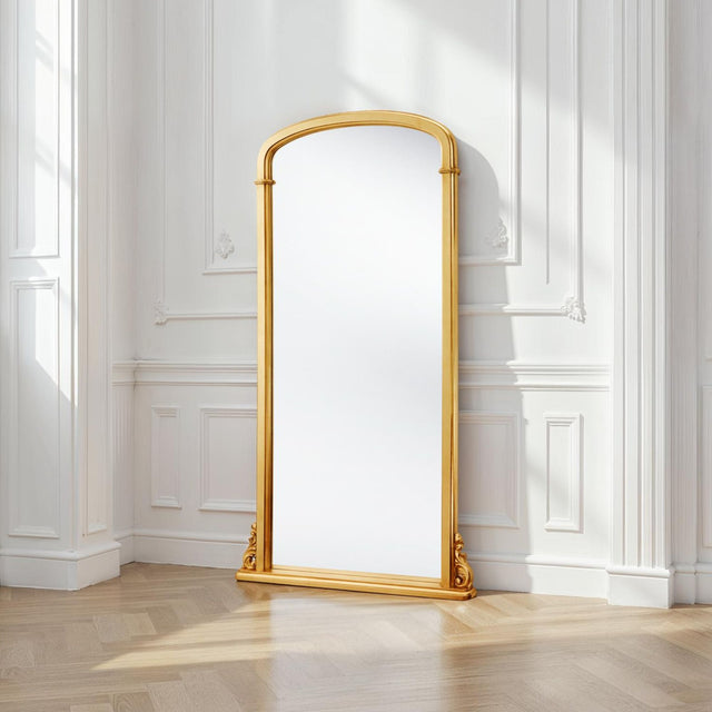 Gold curved tall mirror