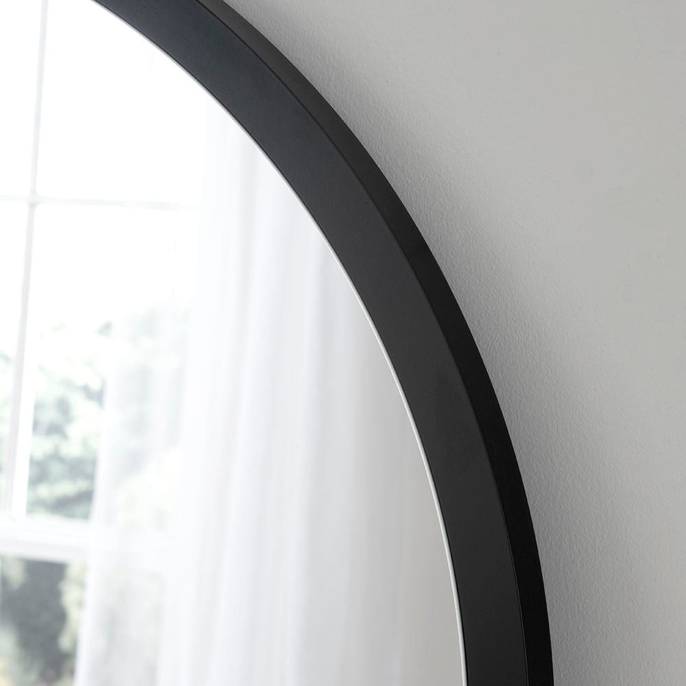 Large black arch mirror