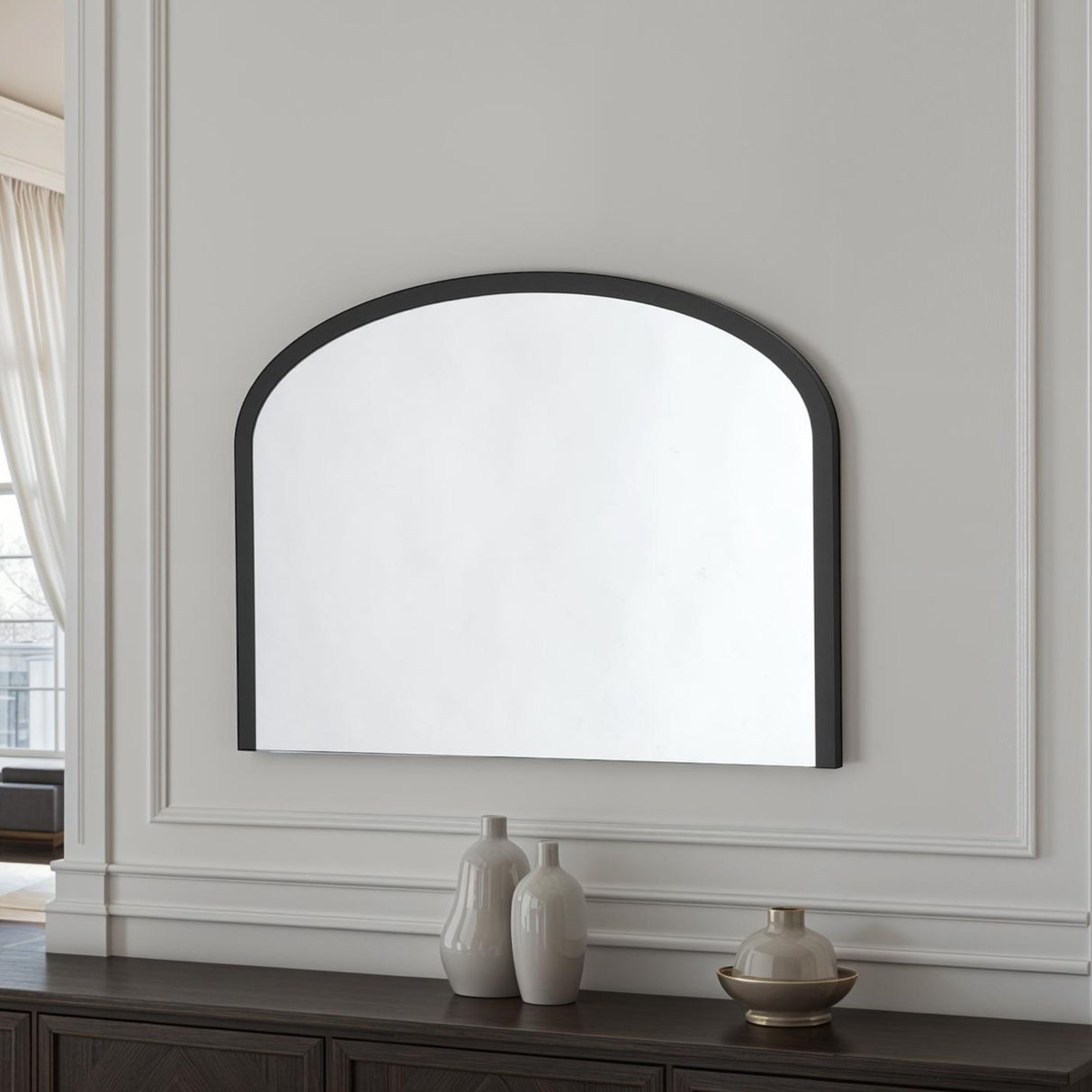 minimal arch mantle mirror black