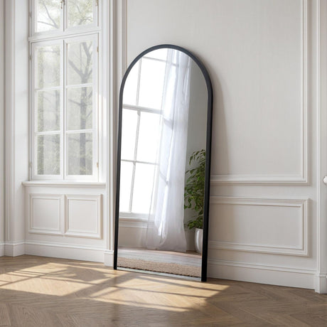 Large black arch mirror