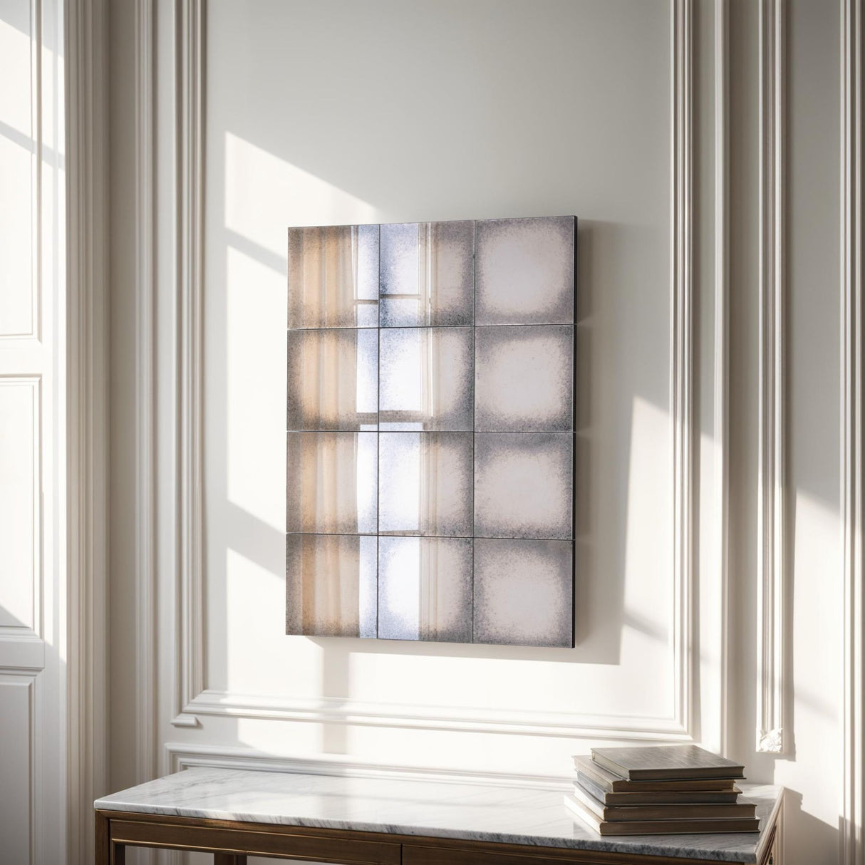 antique panel mirror