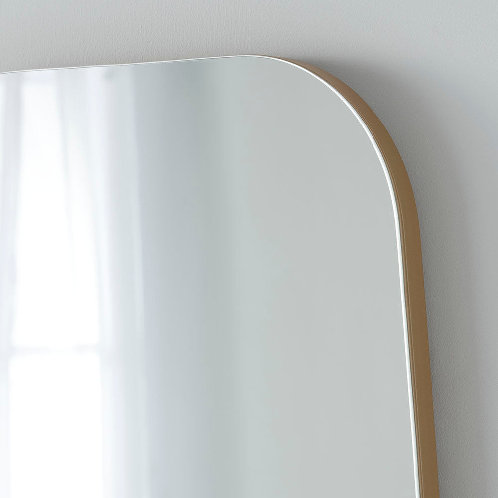 Pebble curved edge frameless full length glass mirror