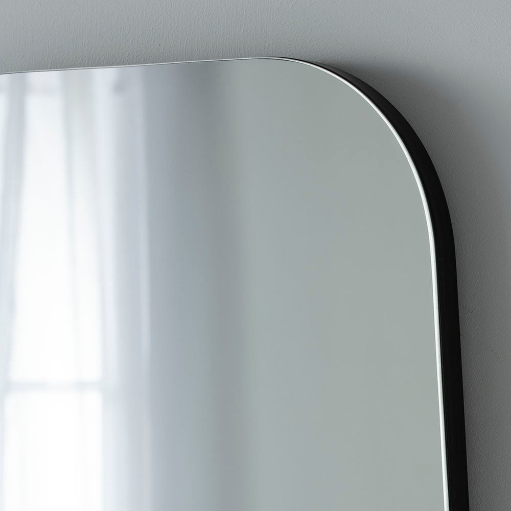 Pebble curved edge frameless full length glass mirror