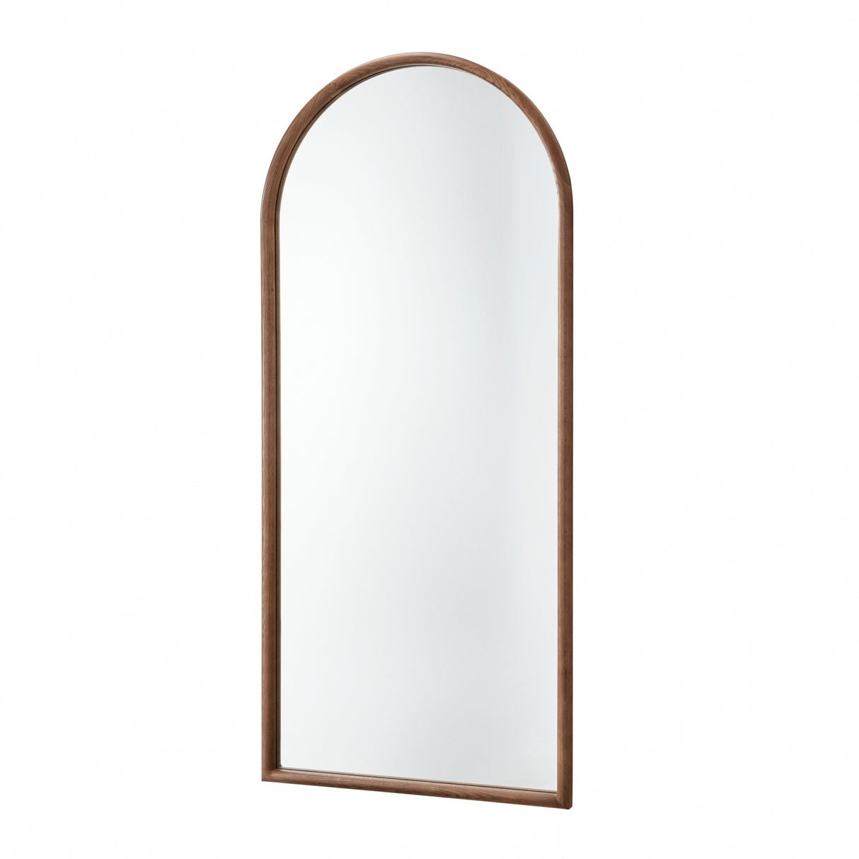 Arched Walnut floor mirror