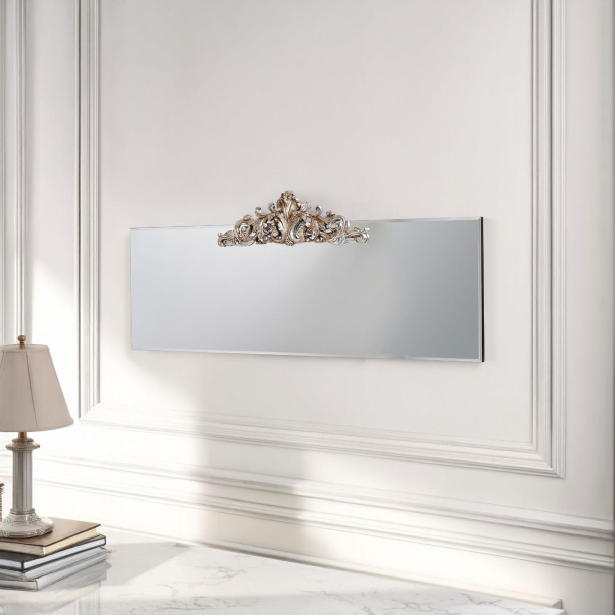 art deco crested mirror