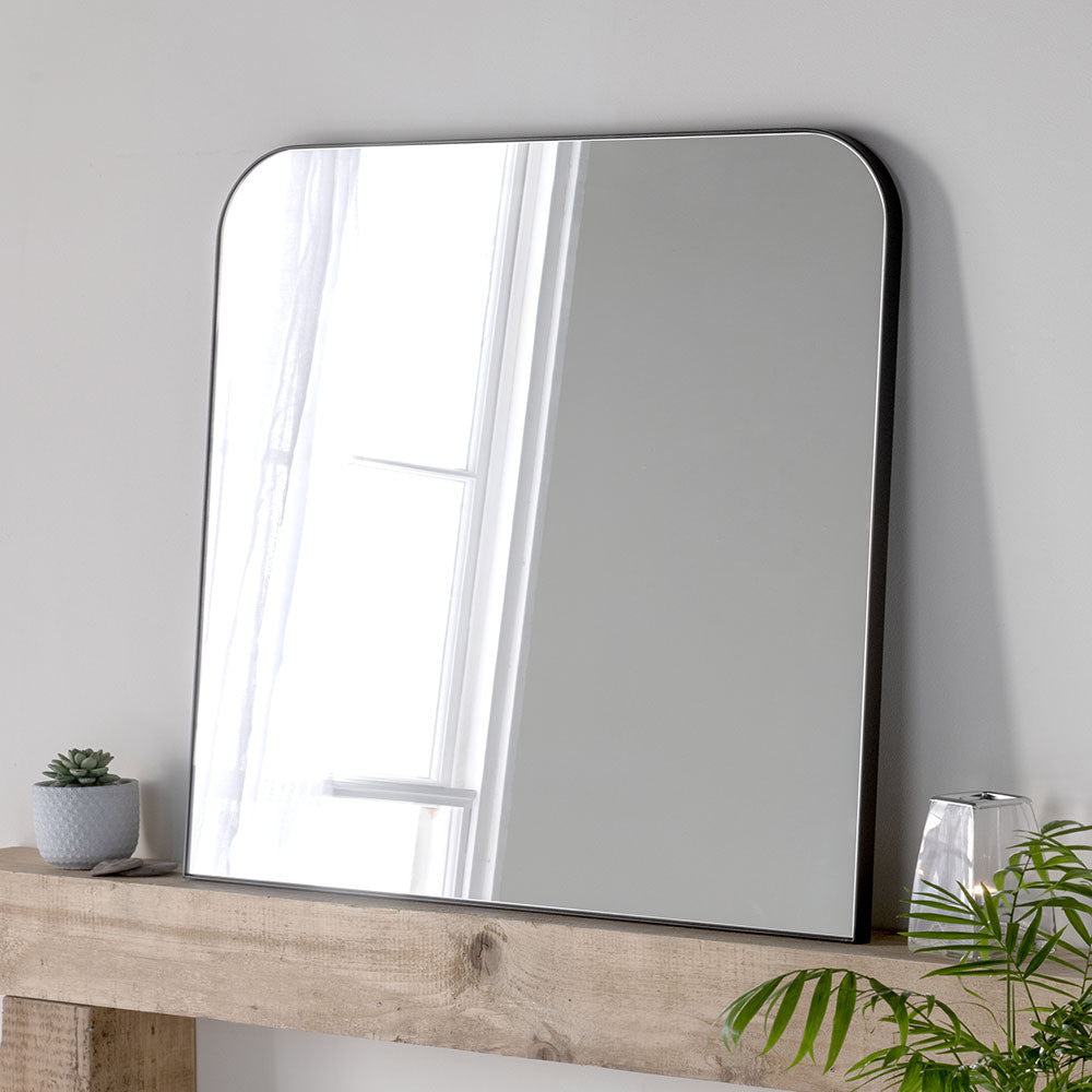 Scandinavian style black minimal mirror