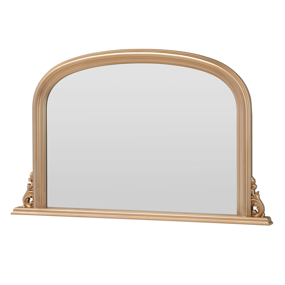 Gold frame arched glass mirror