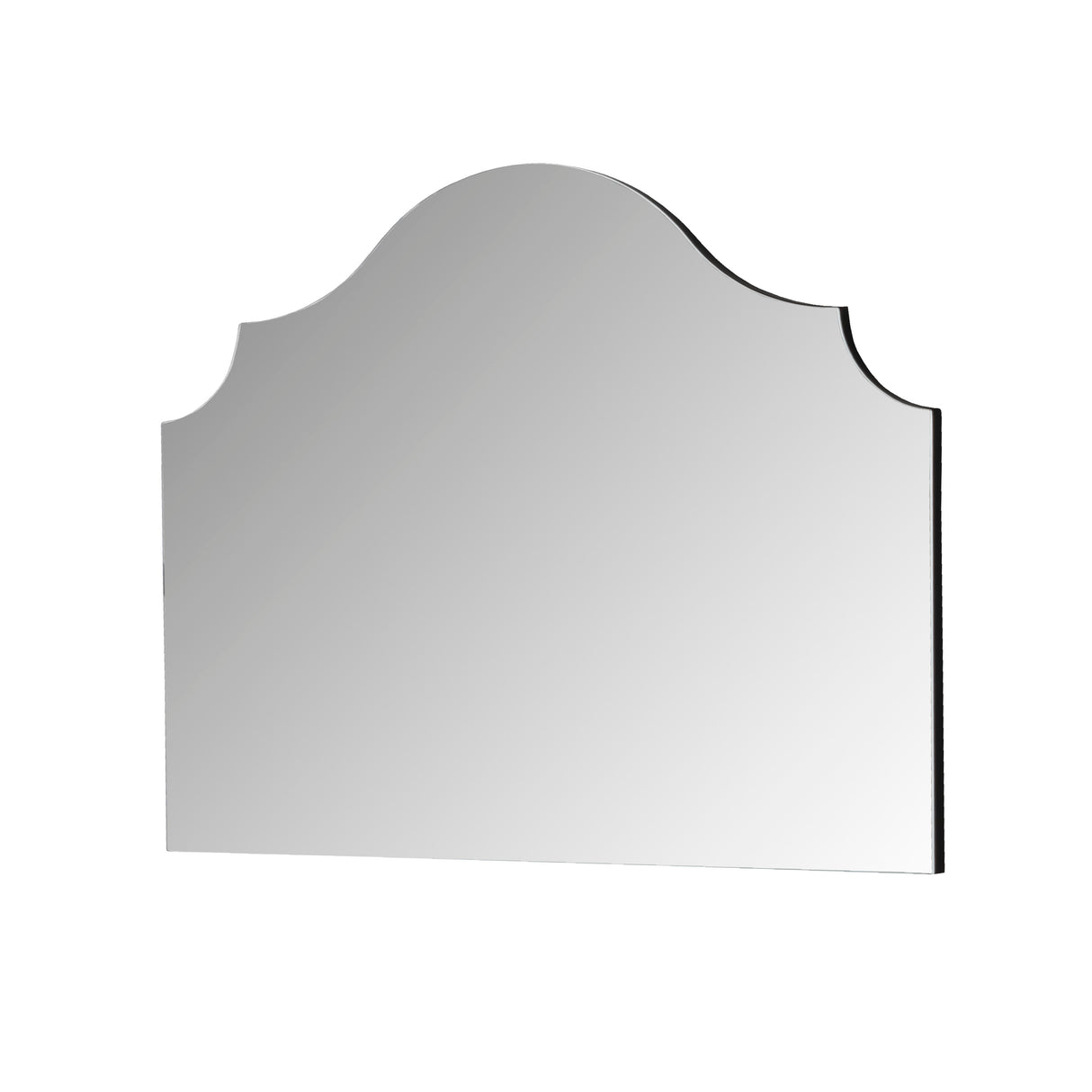 Black minimal curved frame arched mantle glass mirror