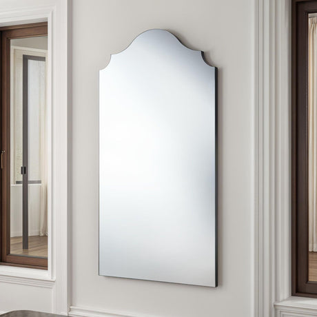 Curved arched full length mirror black