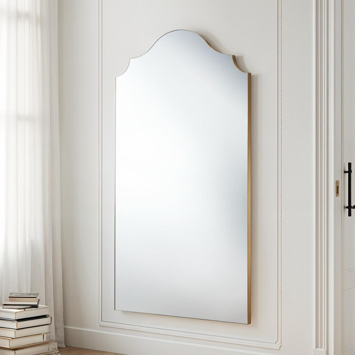 Curved arched full length mirror gold