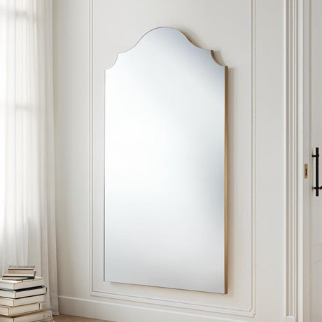 Curved arched full length mirror gold