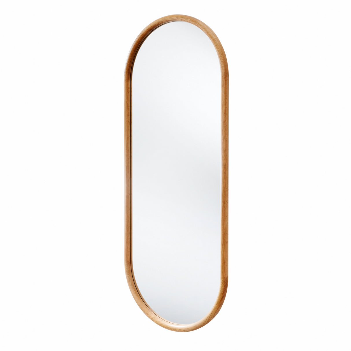 Large oak oval mirror full length