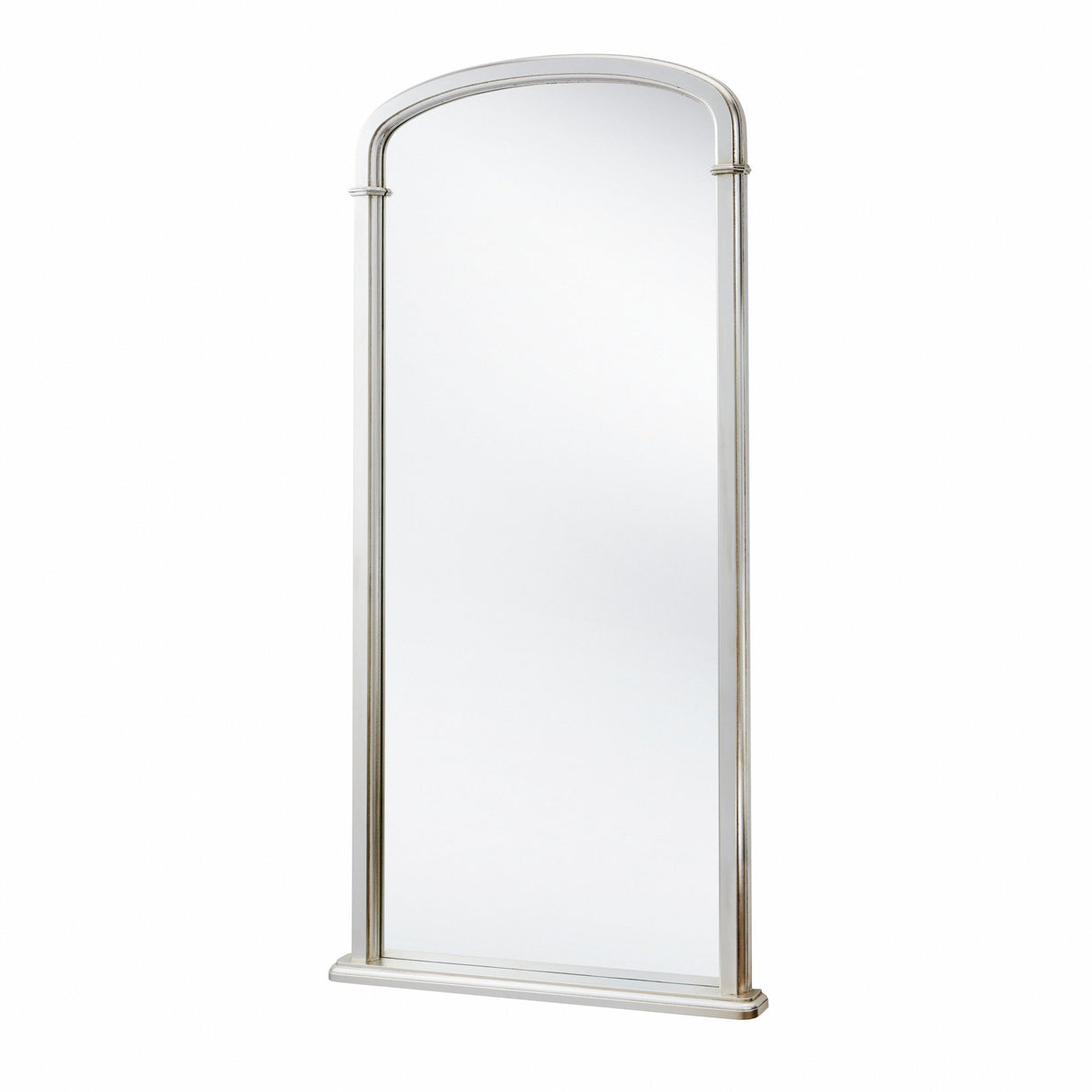 Tall curved silver arch mirror