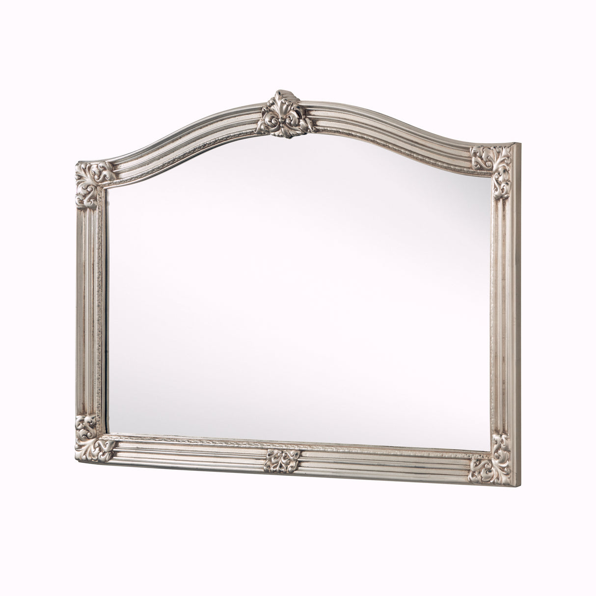 Arched Silver Mantle Mirror