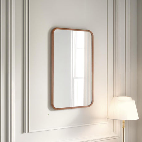 oak framed curved mirror